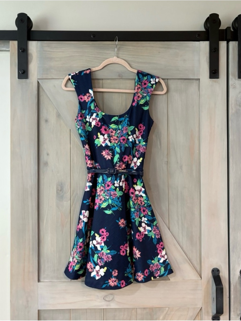 Floral Mini Dress with Belt